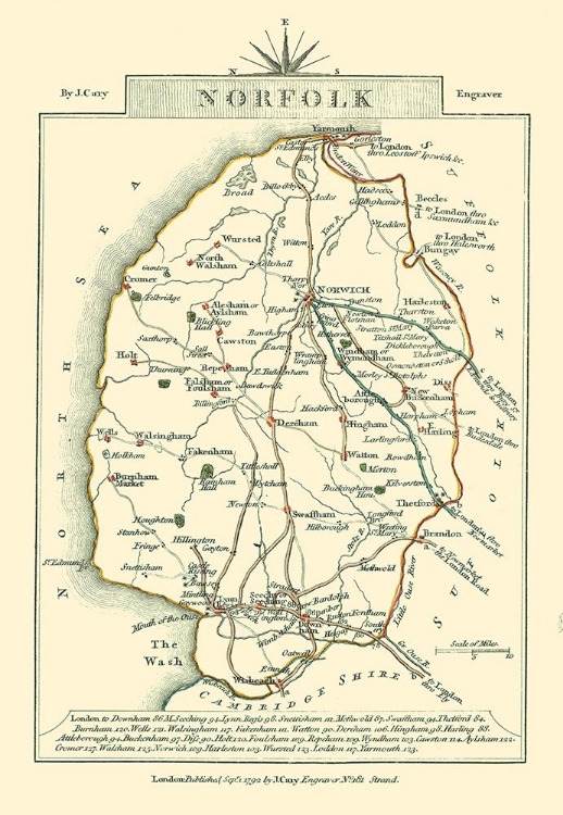 Picture of NORFOLK COUNTY ENGLAND - CARY 1792