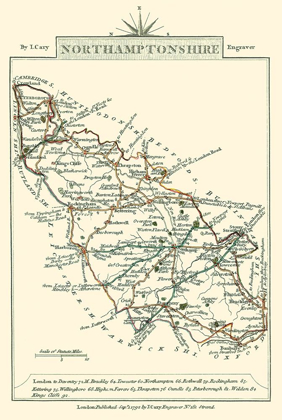 Picture of NORTHAMPTONSHIRE COUNTY ENGLAND - CARY 1792