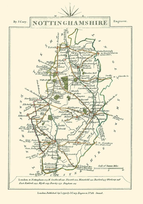 Picture of NOTTINGHAMSHIRE COUNTY ENGLAND - CARY 1792