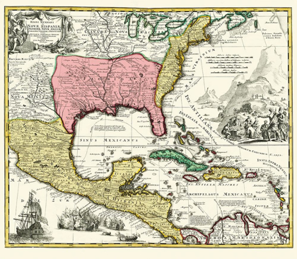 Picture of CENTRAL AMERICA NEW SPAIN MEXICO - HOMANN 1732