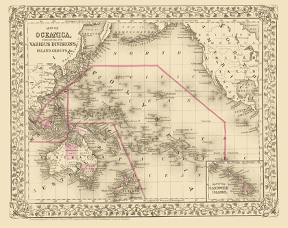 Picture of OCEANIA DIVISIONS ISLAND GROUPS - MITCHELL 1879