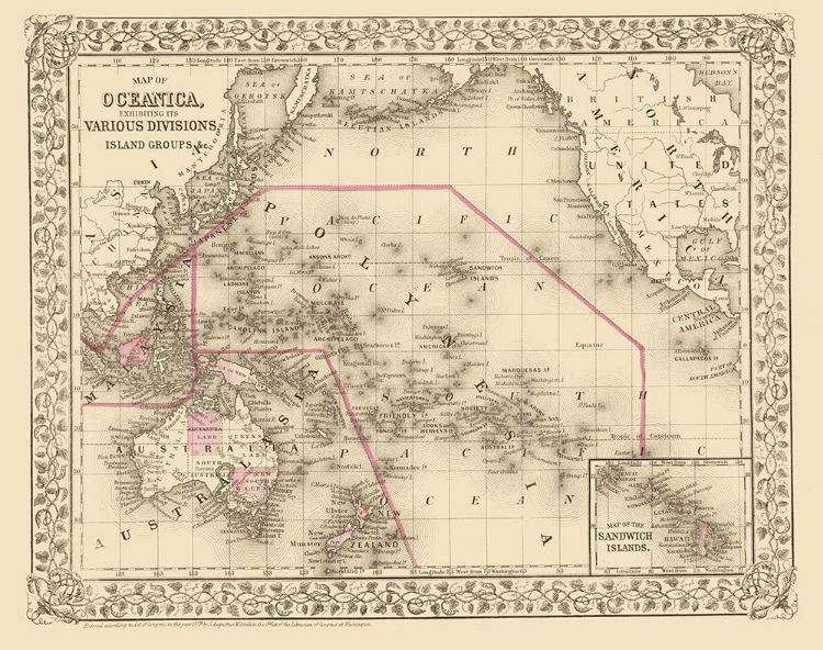 Picture of OCEANIA DIVISIONS ISLAND GROUPS - MITCHELL 1879