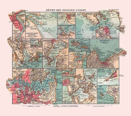 Picture of MAJOR PORTS OCEANS - PERTHES 1914