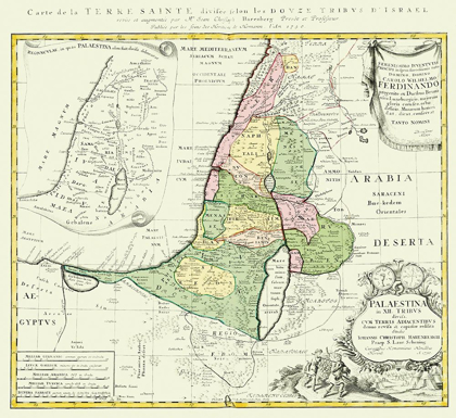 Picture of HOLY LAND 12 TRIBES OF ISRAEL - HOMANN 1750