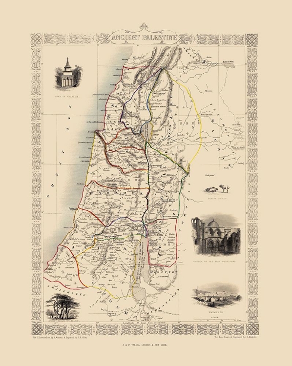 Picture of ANCIENT PALESTINE ISRAEL - TALLIS 1851