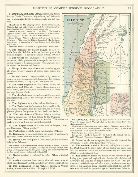 Picture of MIDDLE EAST PALESTINE ISRAEL - MONTEITH 1882