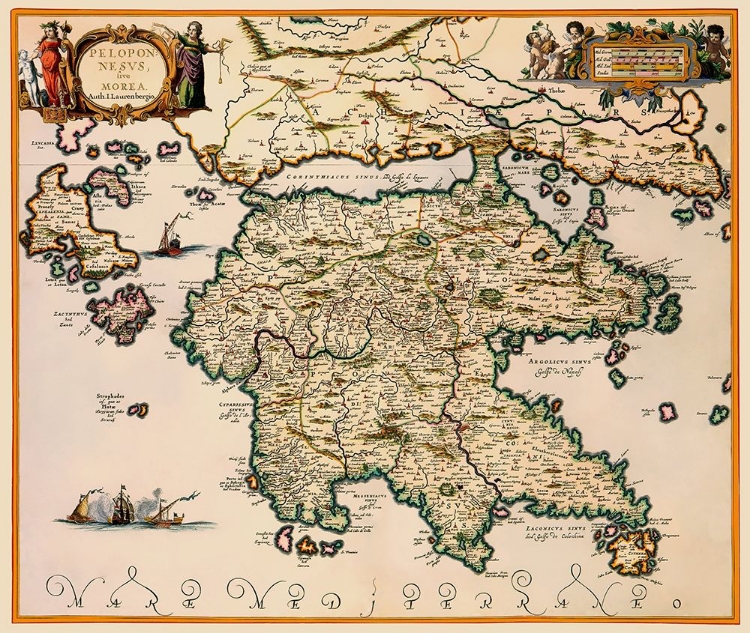 Picture of PELOPONNESE REGION GREECE - JANSSON 1654