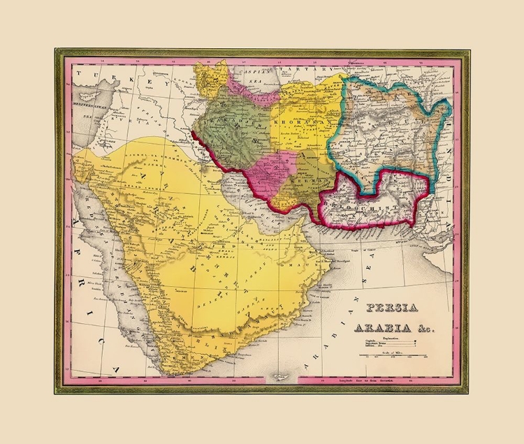 Picture of MIDDLE EAST PERSIA ARABIA YEMEN - MITCHELL 1846