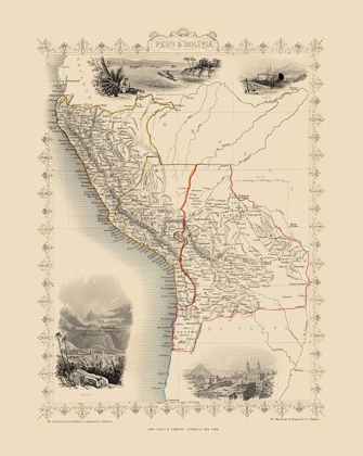 Picture of SOUTH AMERICA PERU BOLIVIA - TALLIS 1851