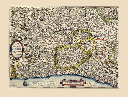 Picture of PIEDMONT REGION ITALY - ORTELIUS 1592