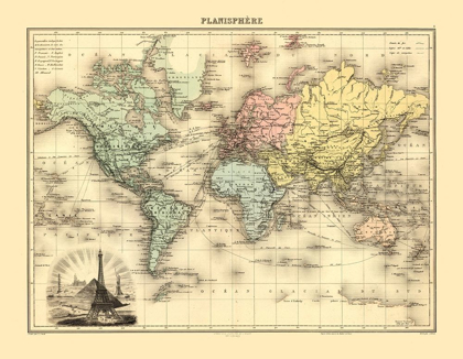 Picture of PLANISPHERE - MIGEON 1892