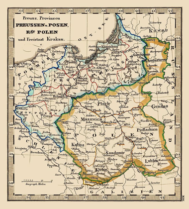 Picture of EASTERN EUROPE PRUSSIA POLAND - STIELER 1852