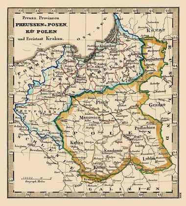 Picture of EASTERN EUROPE PRUSSIA POLAND - STIELER 1852