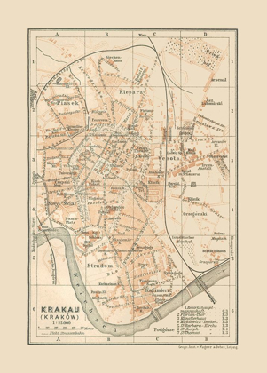 Picture of EUROPE KRAKOW POLAND - BAEDEKER 1910