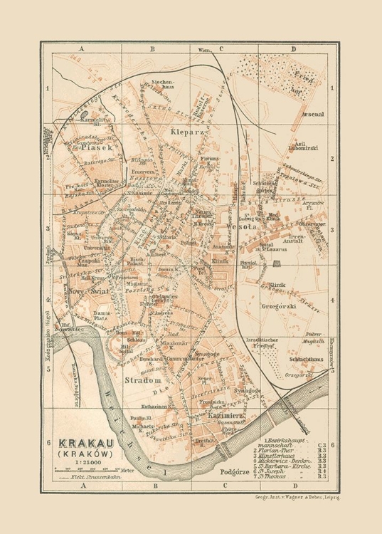 Picture of EUROPE KRAKOW POLAND - BAEDEKER 1910