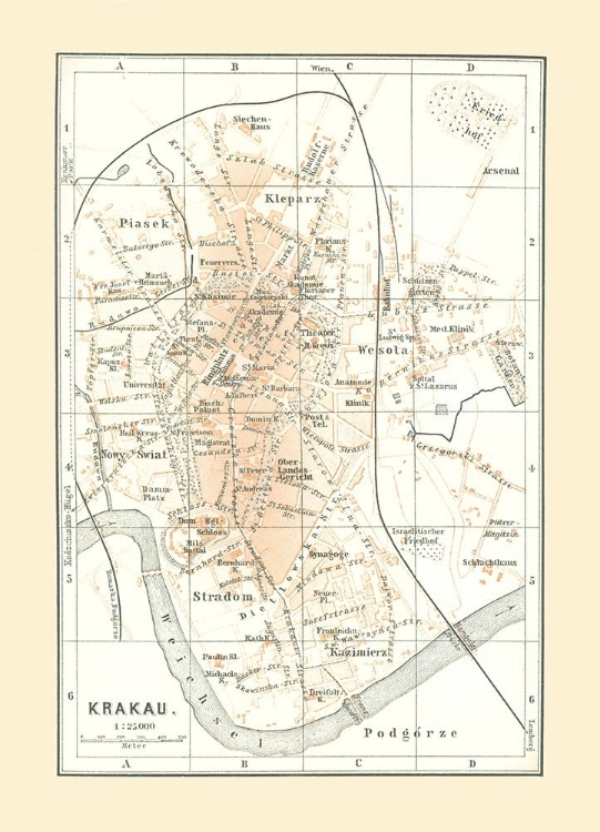 Picture of EUROPE KRAKOW POLAND - BAEDEKER 1896