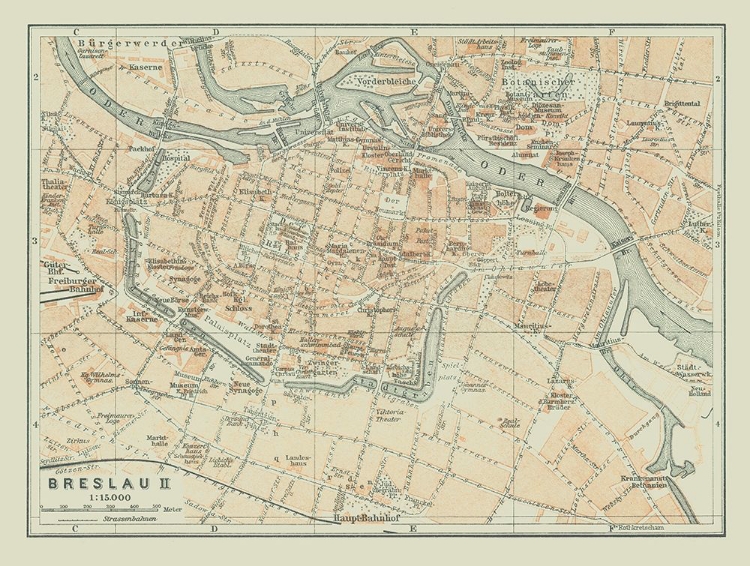 Picture of EUROPE WROCLAW POLAND - BAEDEKER 1914