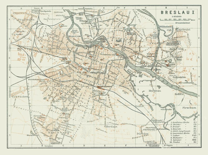 Picture of EUROPE WROCLAW POLAND - BAEDEKER 1914