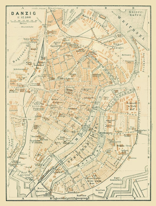 Picture of EUROPE DANZIG GDANSK POLAND - BAEDEKER 1914