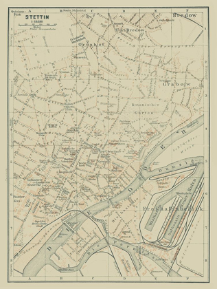 Picture of EUROPE SZCZECIN POLAND - BAEDEKER 1914