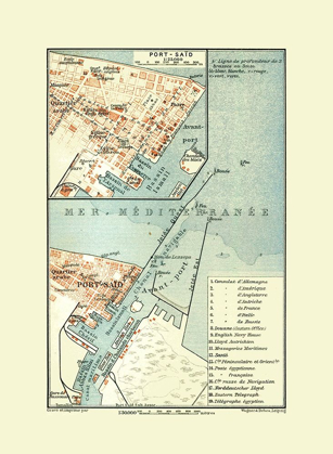 Picture of PORT SAID EGYPT - BAEDEKER 1913