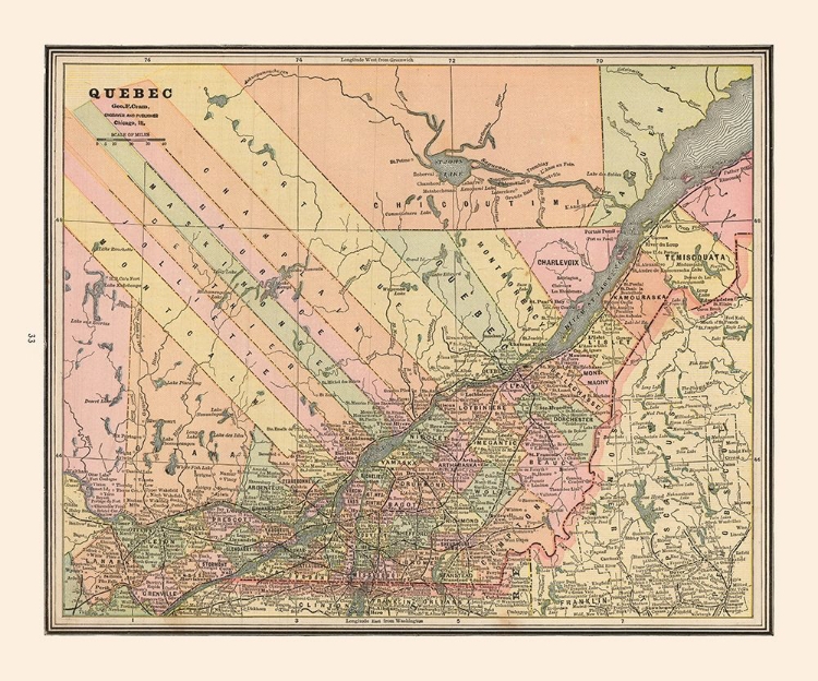 Picture of QUEBEC PROVINCE CANADA - CRAM 1888