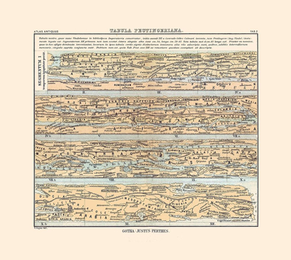 Picture of EUROPE ROMAN EMPIRE PEUTINGER TABLE - PERTHES 1896