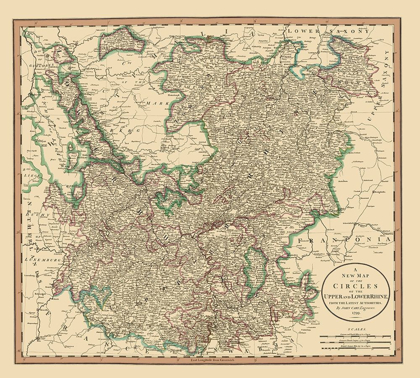 Picture of UPPER LOWER RHINE GERMANY - CARY 1835