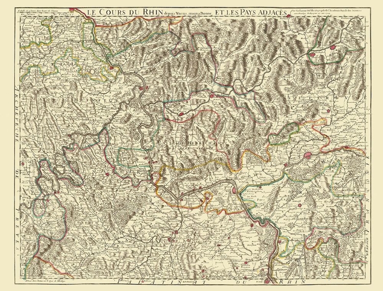 Picture of RHINE RIVER BASIN GERMANY - COVENS 1787