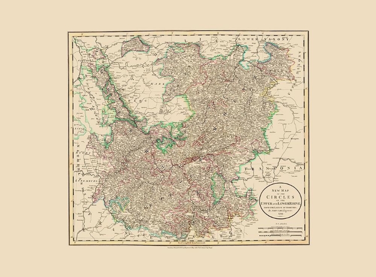 Picture of UPPER LOWER RHINE GERMANY - CARY 1799