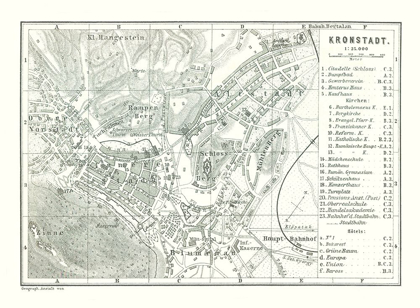 Picture of BRASOV KRONSTADT ROMANIA - BAEDEKER 1896