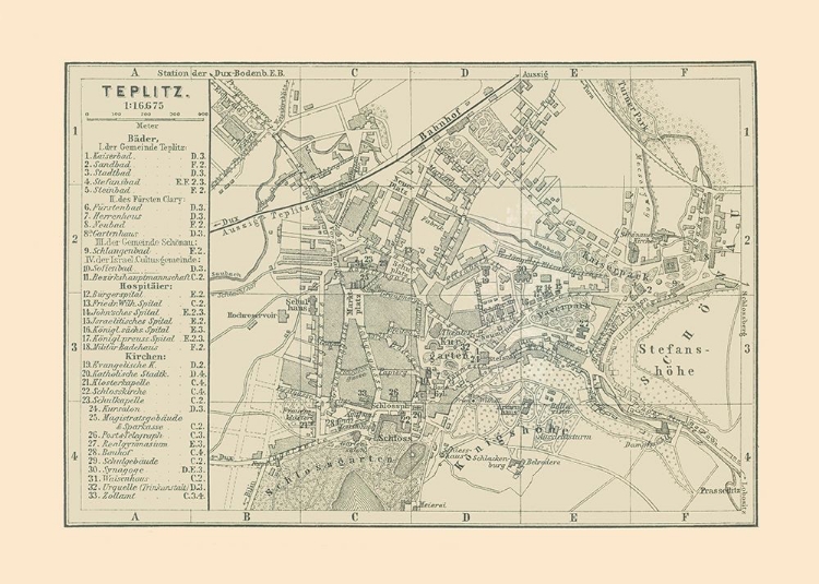 Picture of TEPLITZ GERMANY - BAEDEKER 1896