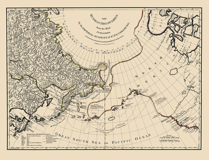 Picture of RUSSIAN DISCOVERIES NORTH AMERICA - SAYER 1775