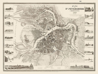 Picture of SAINT PETERSBURG PLAN RUSSIA - MEYER 1844