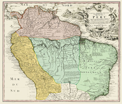 Picture of SOUTH AMERICA PERU BRAZIL - HOMANN 1748