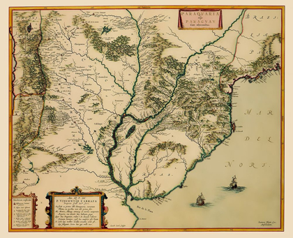 Picture of SOUTHERN COAST SOUTH AMERICA - BLAEU 1662