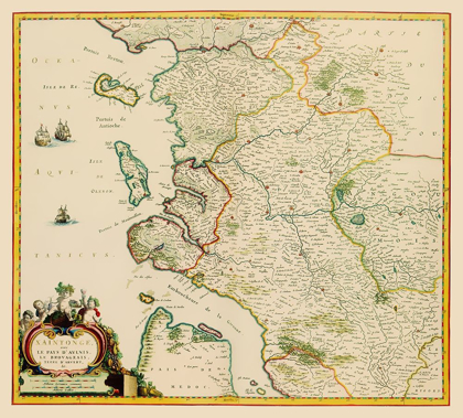 Picture of SAINTONGE PROVINCE FRANCE - BLAEU 1662