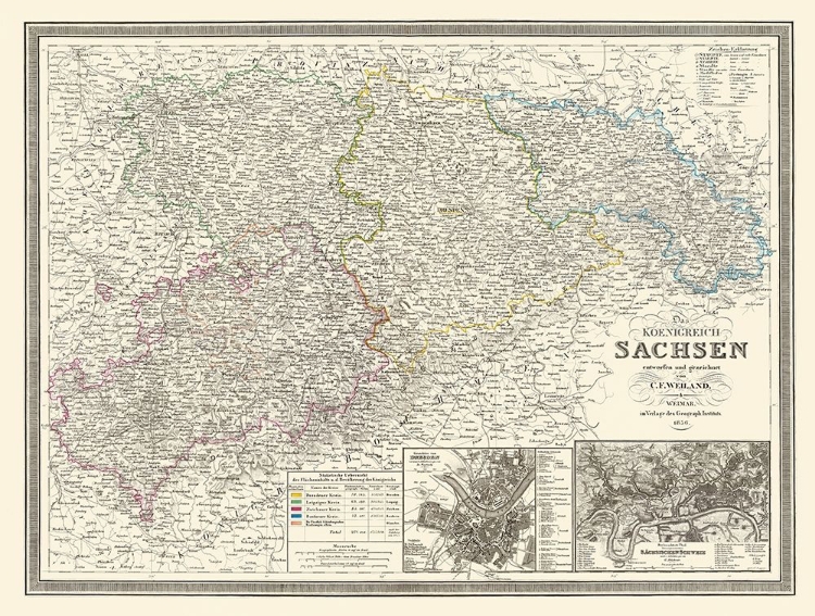 Picture of SAXONY PROVINCE GERMANY - WEILAND 1856