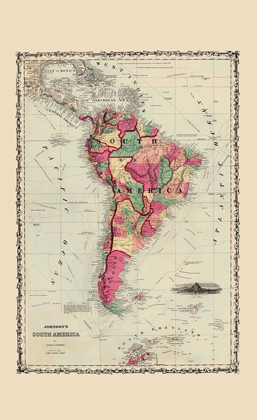 Picture of SOUTH AMERICA - JOHNSON 1860