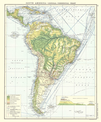Picture of SOUTH AMERICA COMMERCIAL CHART - NEWNES 1907