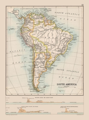 Picture of ELEVATION SOUTH AMERICA - BARTHOLOMEW 1892
