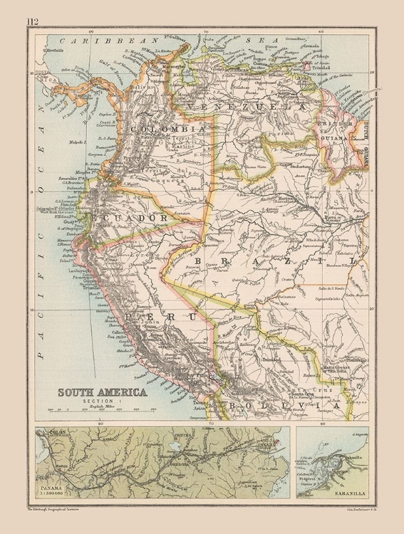 Picture of SOUTHWEST CENTRAL AMERICA - BARTHOLOMEW 1892
