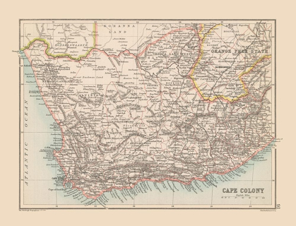 Picture of CAPE COLONY SOUTH AFRICA - BARTHOLOMEW 1892