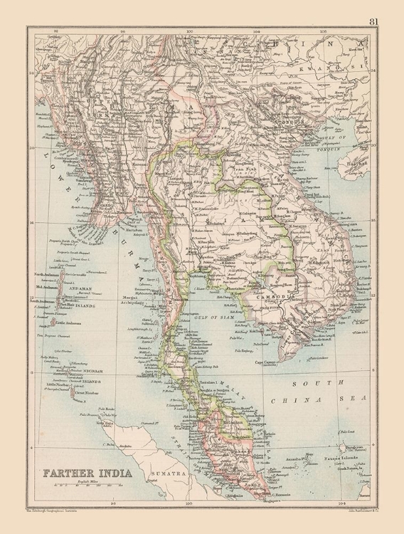 Picture of SOUTH ASIA INDIA - BARTHOLOMEW 1892