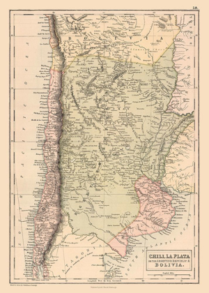 Picture of SOUTH AMERICA ARGENTINA BOLIVIA CHILE - BLACK 1867