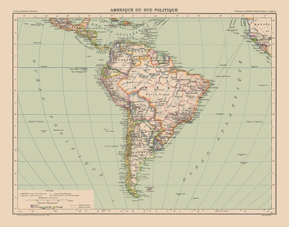 Picture of SOUTH AMERICA POLITICAL - SCHRADER 1908