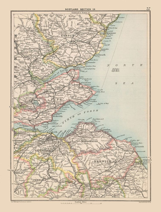 Picture of SOUTHEAST SCOTLAND - BARTHOLOMEW 1892