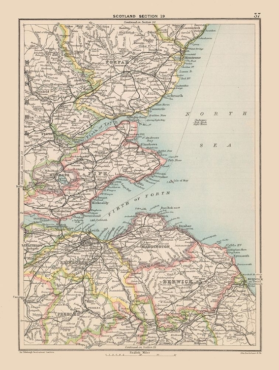 Picture of SOUTHEAST SCOTLAND - BARTHOLOMEW 1892