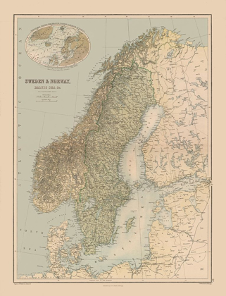 Picture of EUROPE SWEDEN NORWAY - BLACK 1867