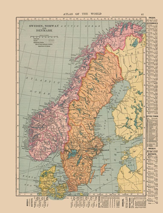 Picture of EUROPE SWEDEN NORWAY DENMARK - HAMMOND 1910